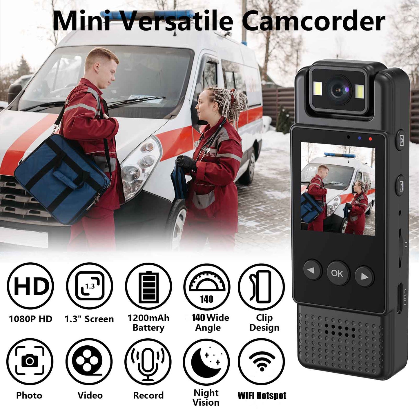 Draagbare Mini Camera - Bodycam 1080p