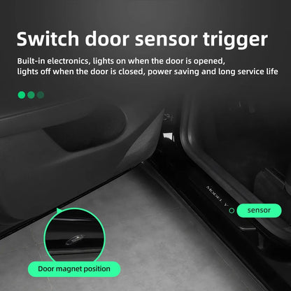 For Tesla 3 & Y Threshold Bar Magnetic Induction LED