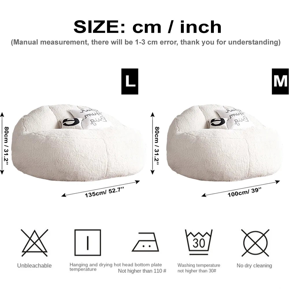 Wagner - Big XXL Beanbag Fluffy Teddy White