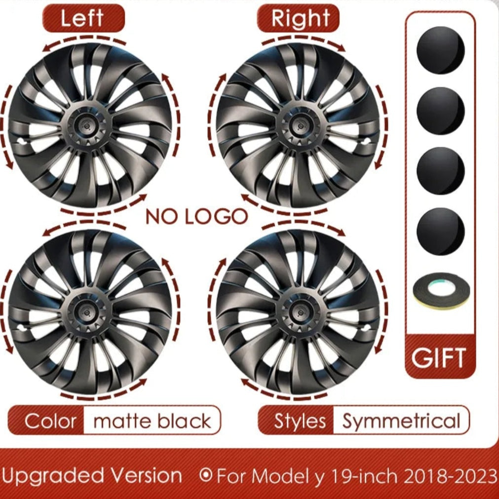 4 Stück für Tesla Model Y 19 Zoll Ersatz-Radkappe 2018–2023