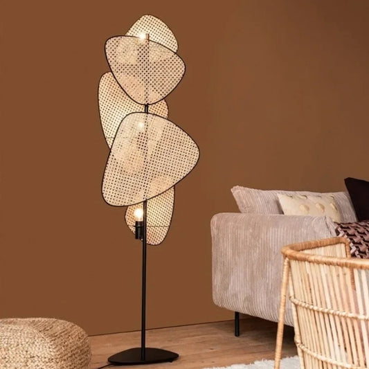 Floor Lamp Cannage Rattan Design