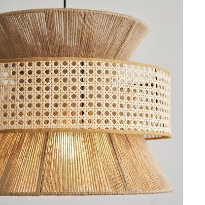 Wagner - Henneptouw Hanglamp Rotan Grid Handwoven 3-Shaft