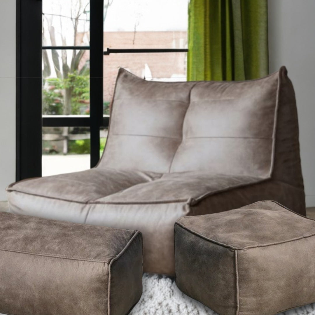 Wagner - Fauteuil Beanbag Rib Modern Retro-Leather