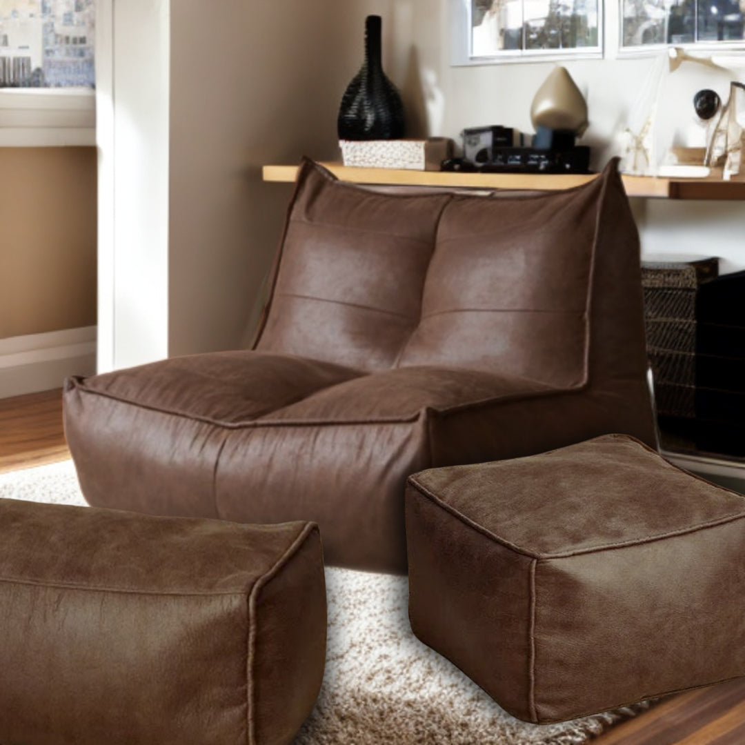 Wagner - Fauteuil Beanbag Rib Modern Retro-Leather