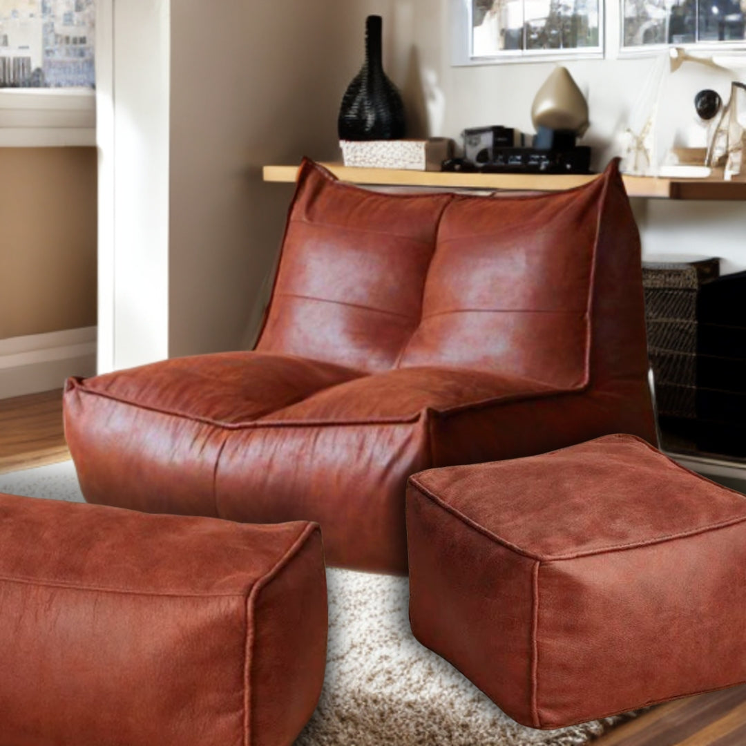 Wagner - Fauteuil Beanbag Rib Modern Retro-Leather