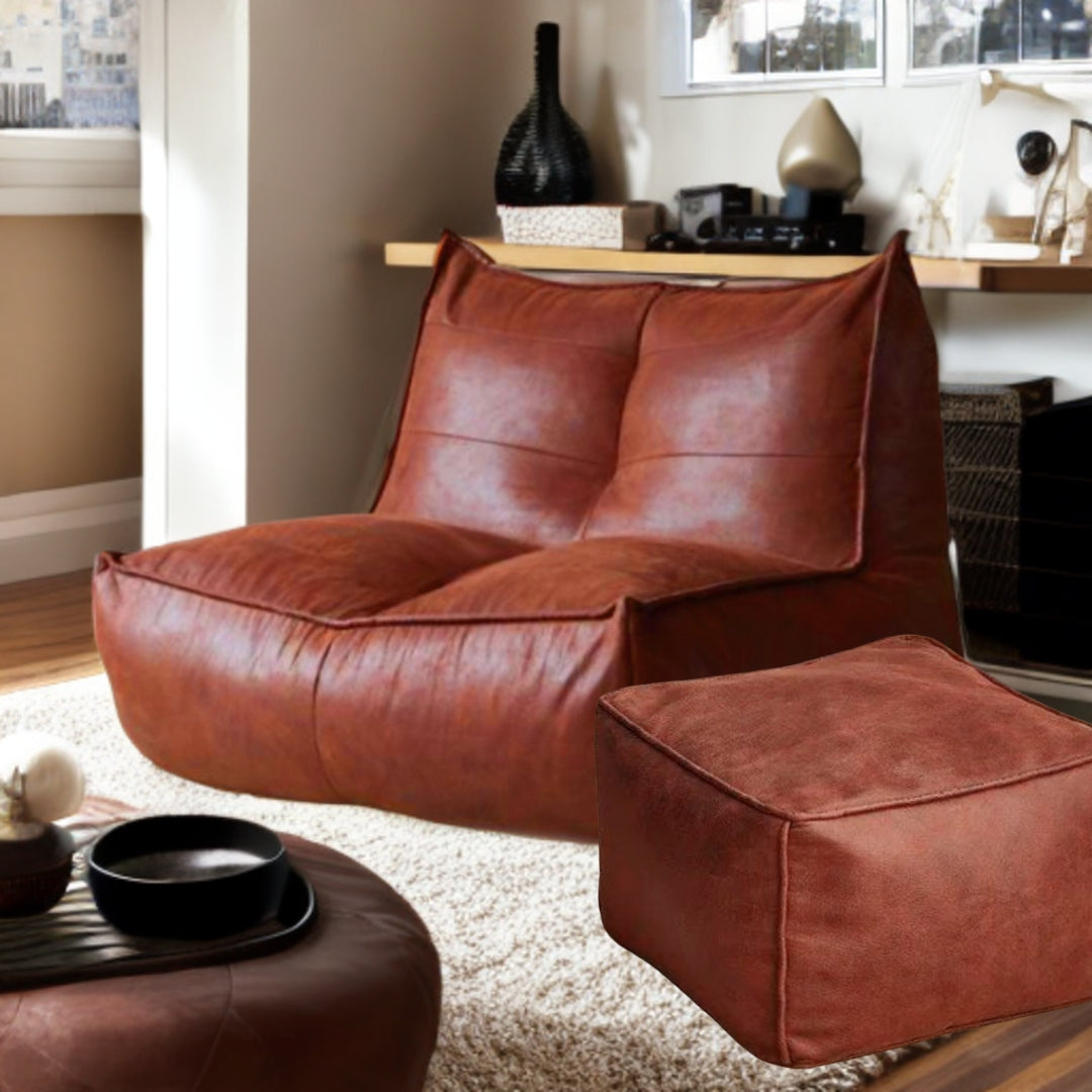 Wagner - Fauteuil Beanbag Rib Modern Retro-Leather