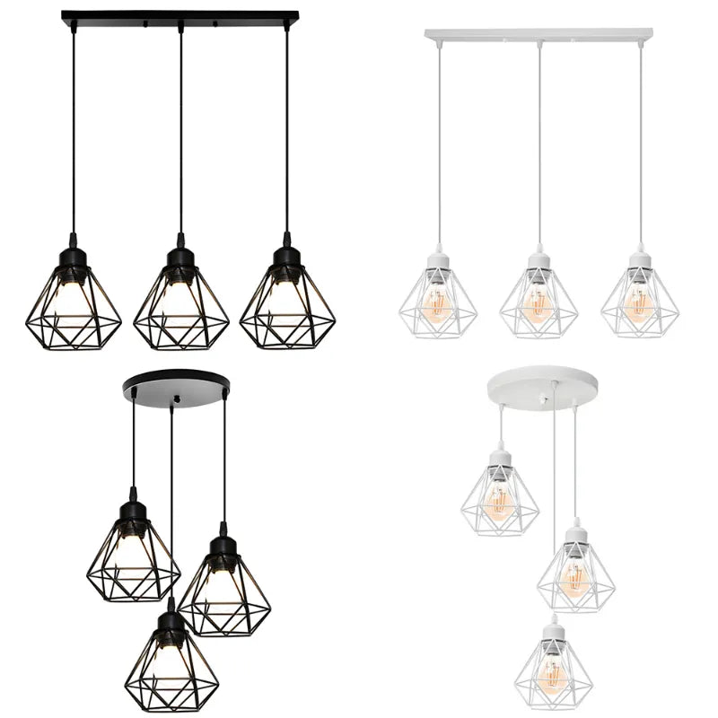 Industrial creative metal hanging lamps origami