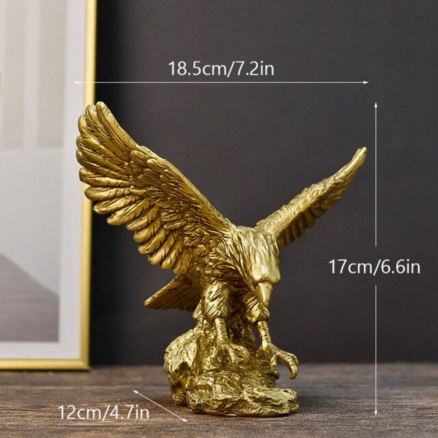 Golden Eagle | Amerikaanse Hars Standbeeld | Falcon Art Animal Model Collection Ornament Home Office Desktop Feng Shui Decor Beeldjes