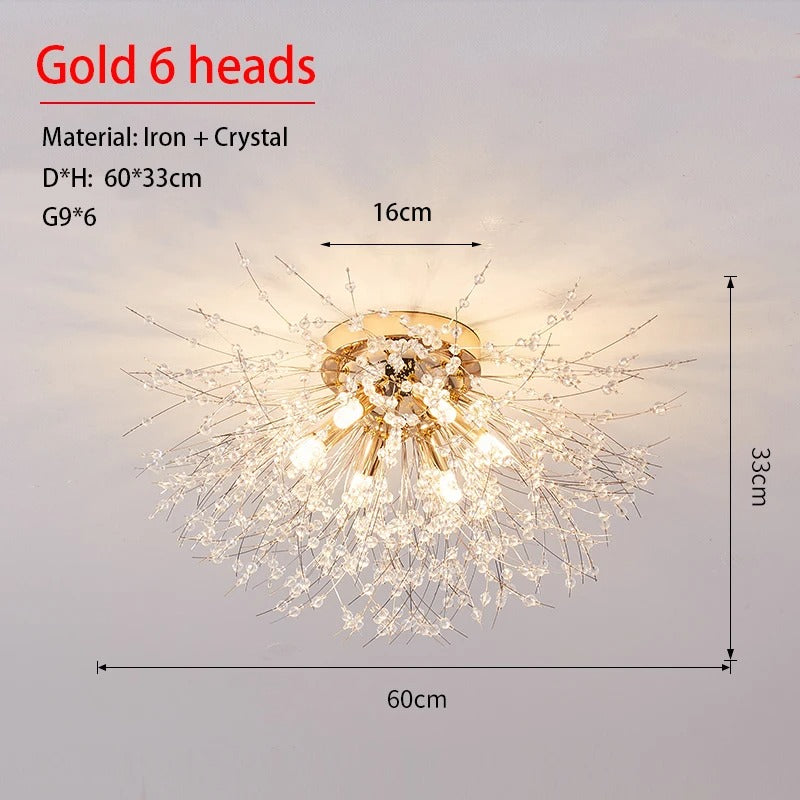 Dandelion Crystal Ceiling Light