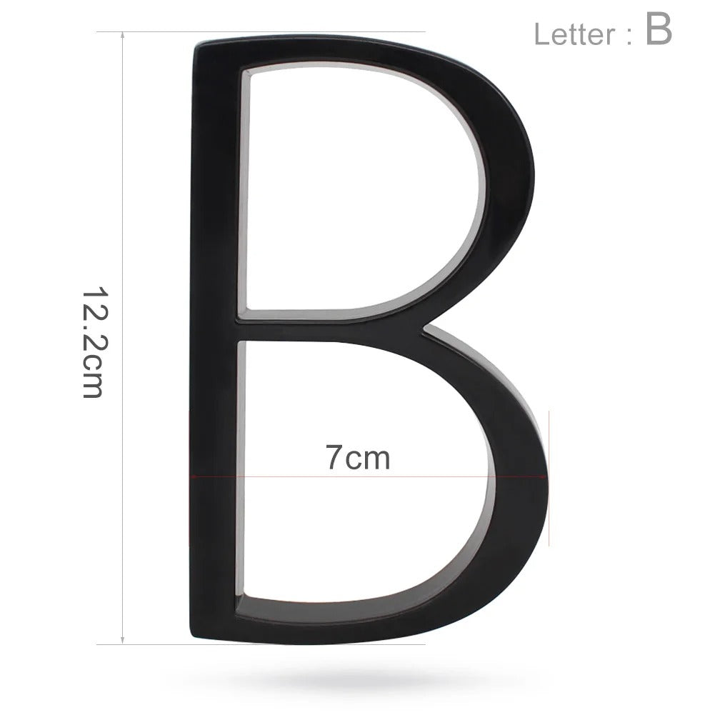 Huisnummerbordje Aluminium - Huisnummer bord zwart - Met ABC 12,5cm