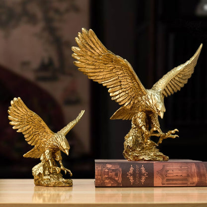 Golden Eagle | Amerikaanse Hars Standbeeld | Falcon Art Animal Model Collection Ornament Home Office Desktop Feng Shui Decor Beeldjes