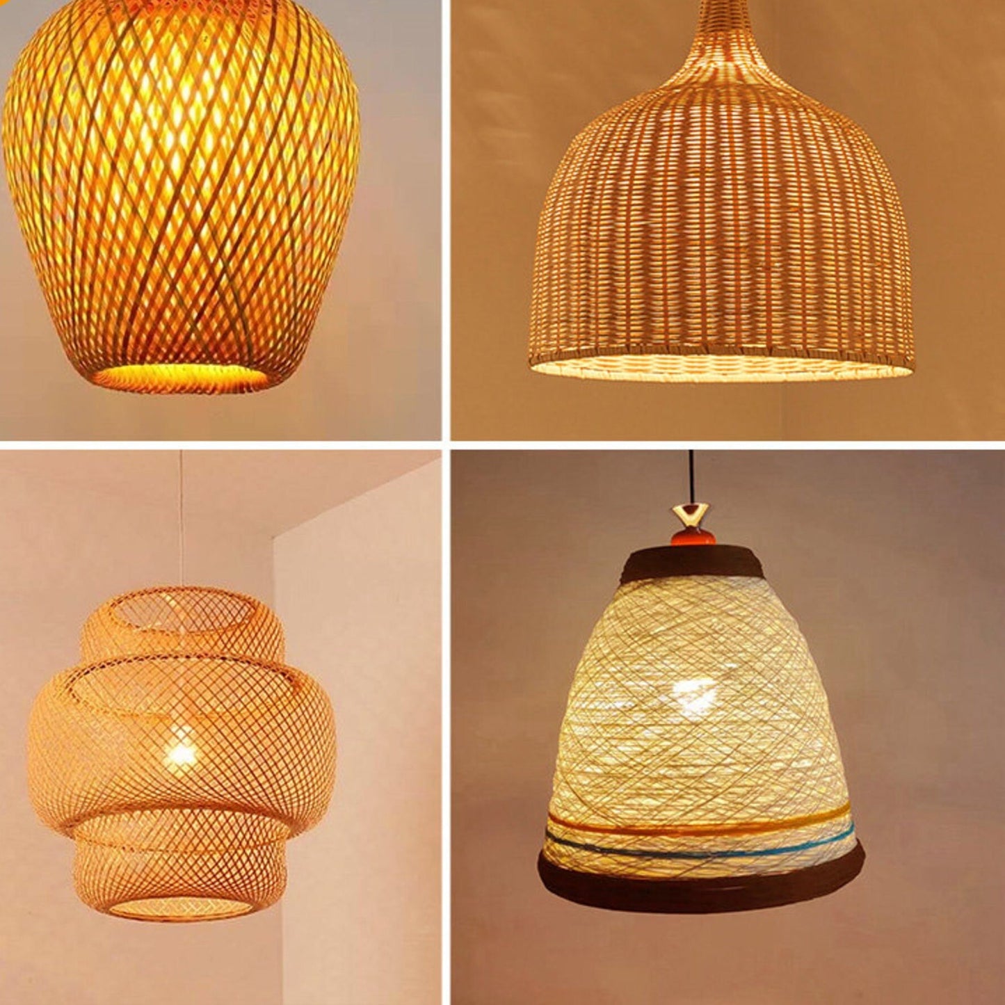 Classical Bamboo Weaving Chandelier