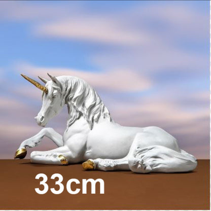 Unicorn Sculpture Nordic White Gold, home decor, decoration, artwork