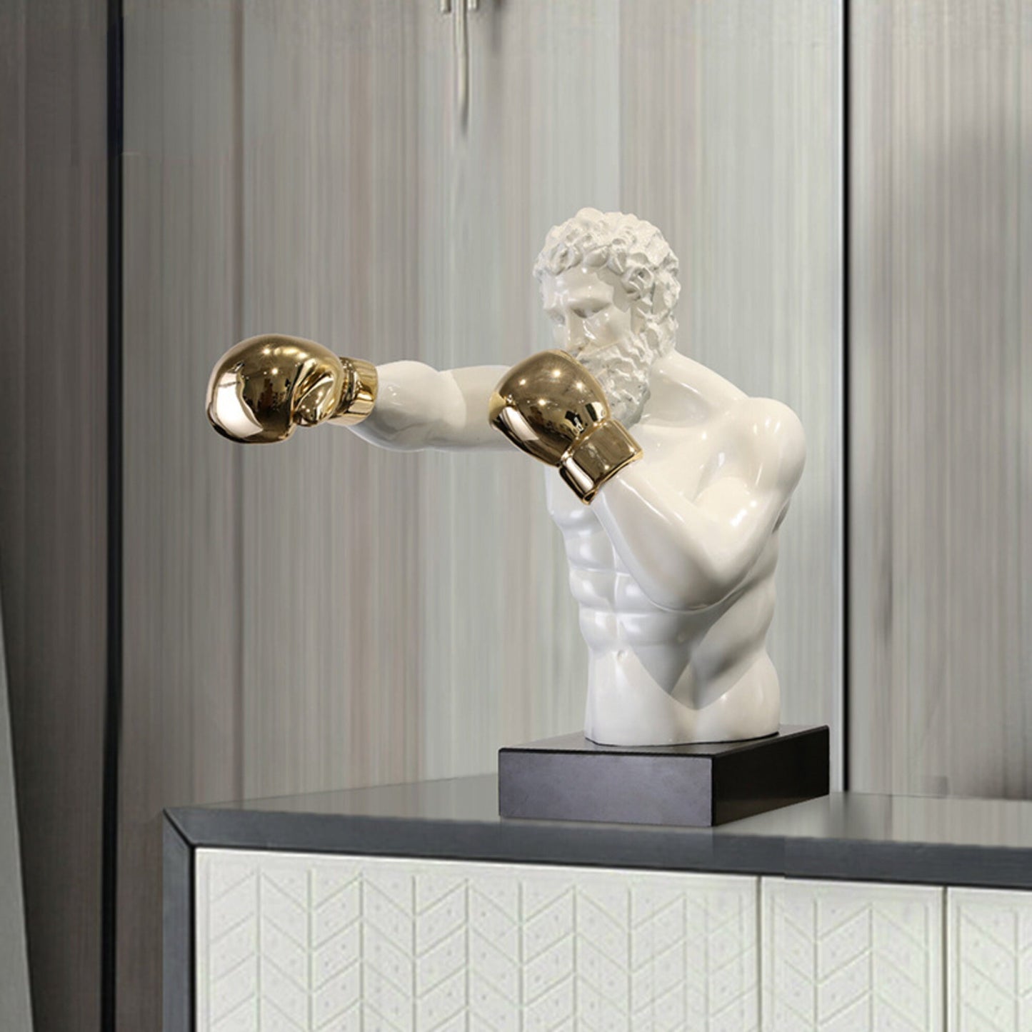 David Statue Boxing Decor Sculpture