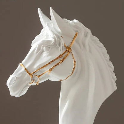 Paard Sculptuur Goud wit Ornament Home Decor Luxe Cadeau